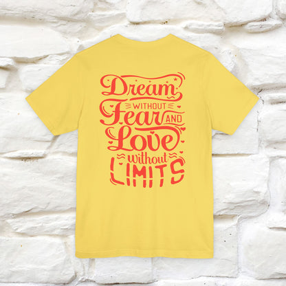 "Dream Without Fear And Love Without Limits'' Cat T-Shirt | Front & Back Design | Nunu&Miao Studio