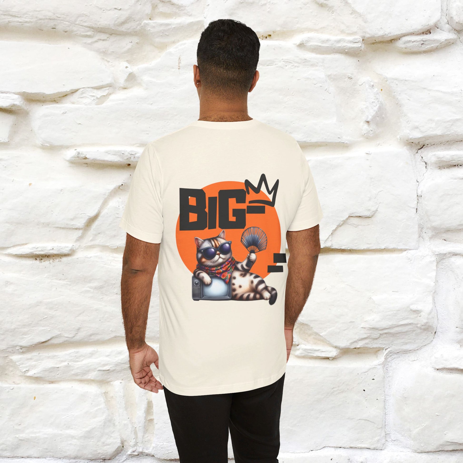 ''Big Cat T-Shirt for Men Front and Back Design - 100% Cotton* - Nunu&Miao Studio