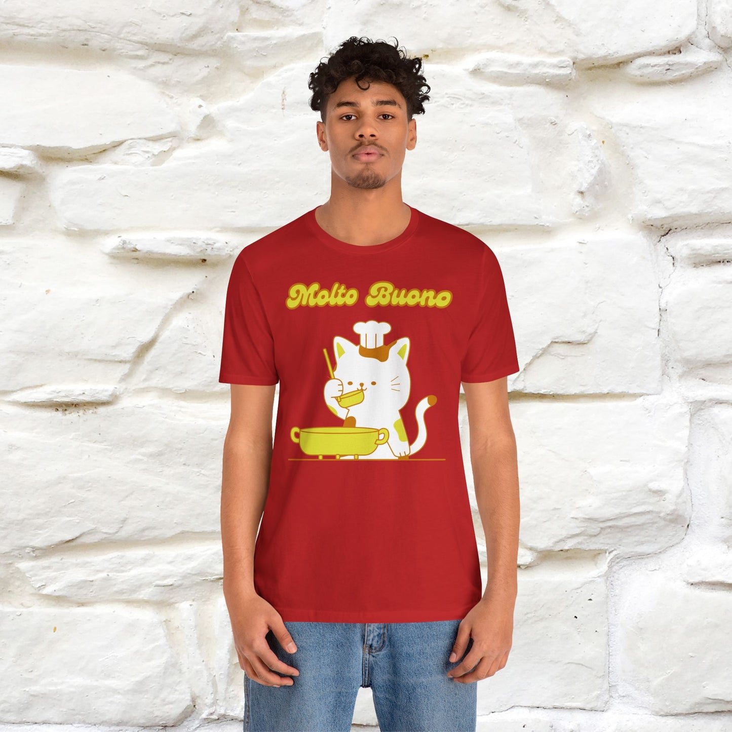 “Molto Buono Cat T-Shirt | Italian-Inspired Cat Shirt for Men & Women | 100% Cotton”