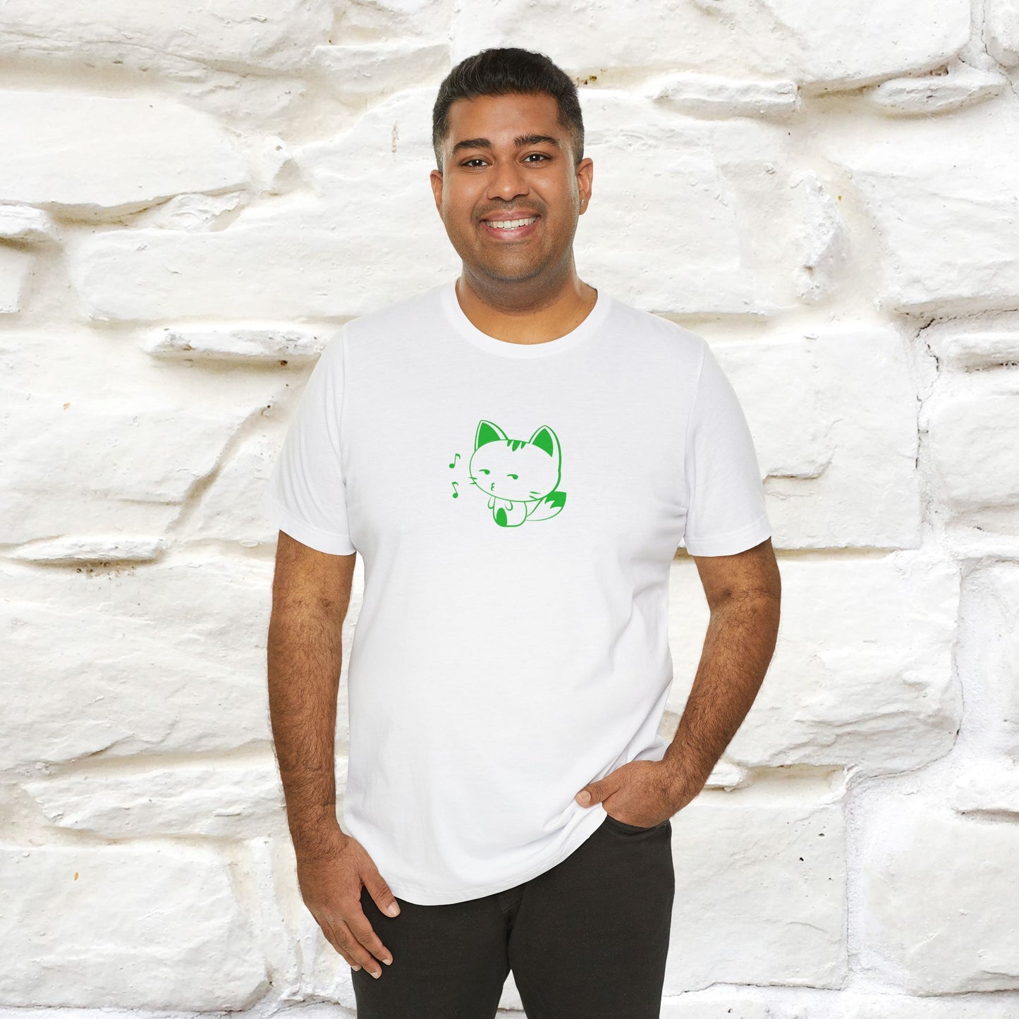 "Happiness Comes From Peace, Peace Comes From Indifference" Cat T-Shirt| Front & Back Design | Nunu&Miao Studio