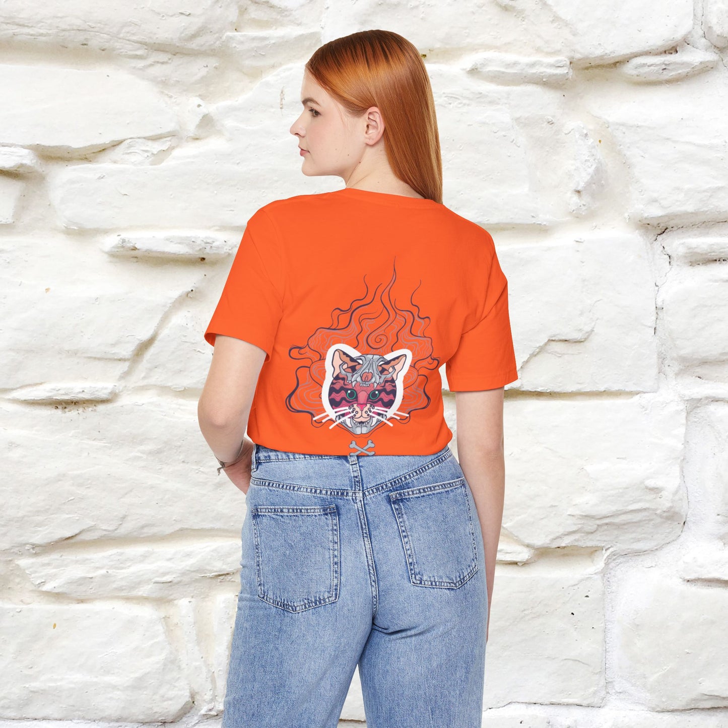 ''Air Fire Cat'' | Cat T-Shirt Front and Back Design | Nunu&Miao Studio