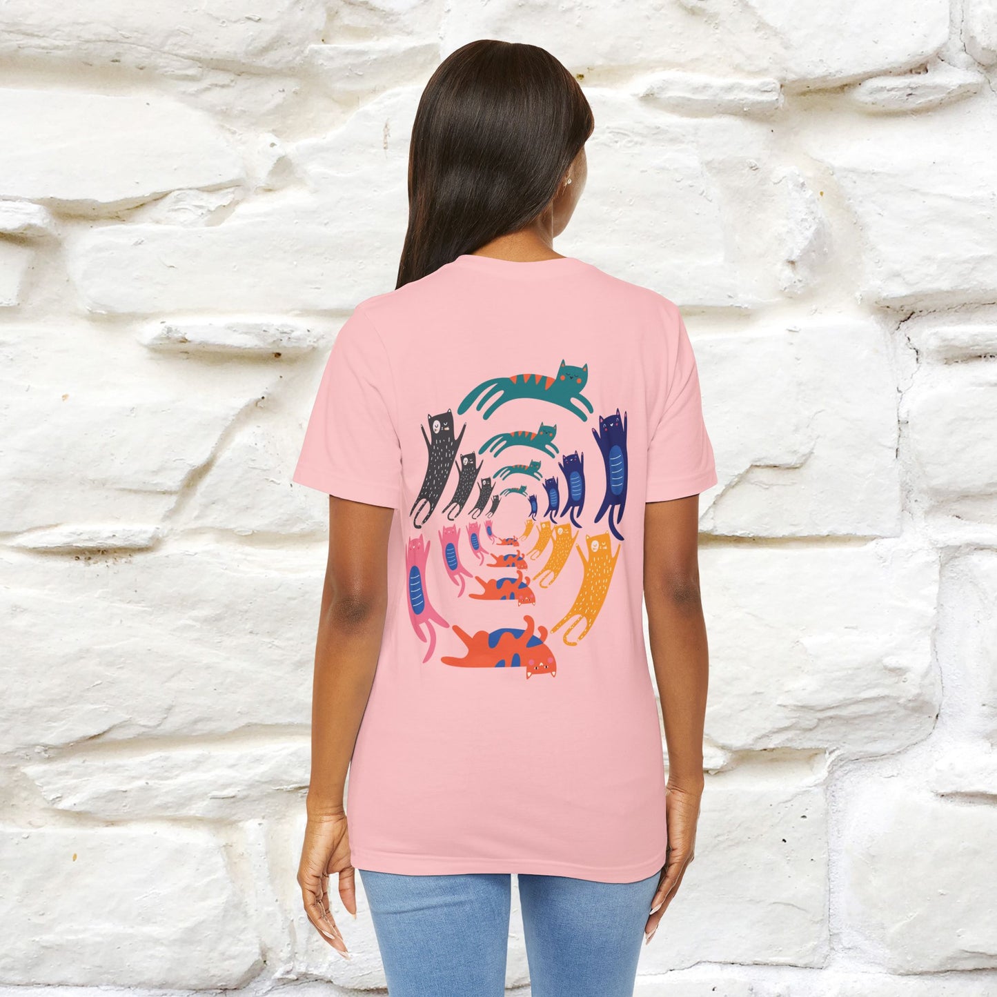 "The Hypnotic Meow'' Cat T-Shirt Front and Back Design | Nunu&Miao Studio
