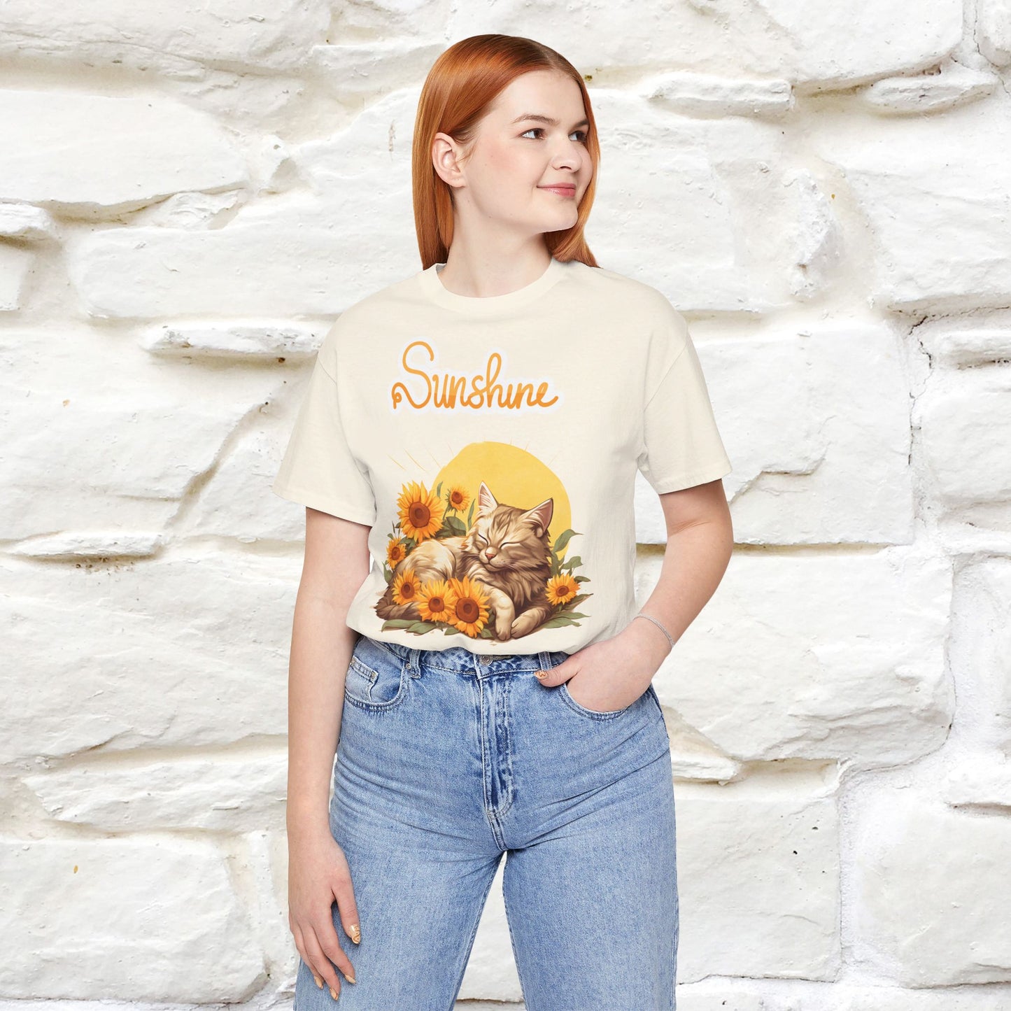 ''Sunshine'' Cat T-shirt for Women 100% Cotton* - Nunu&Miao Studio