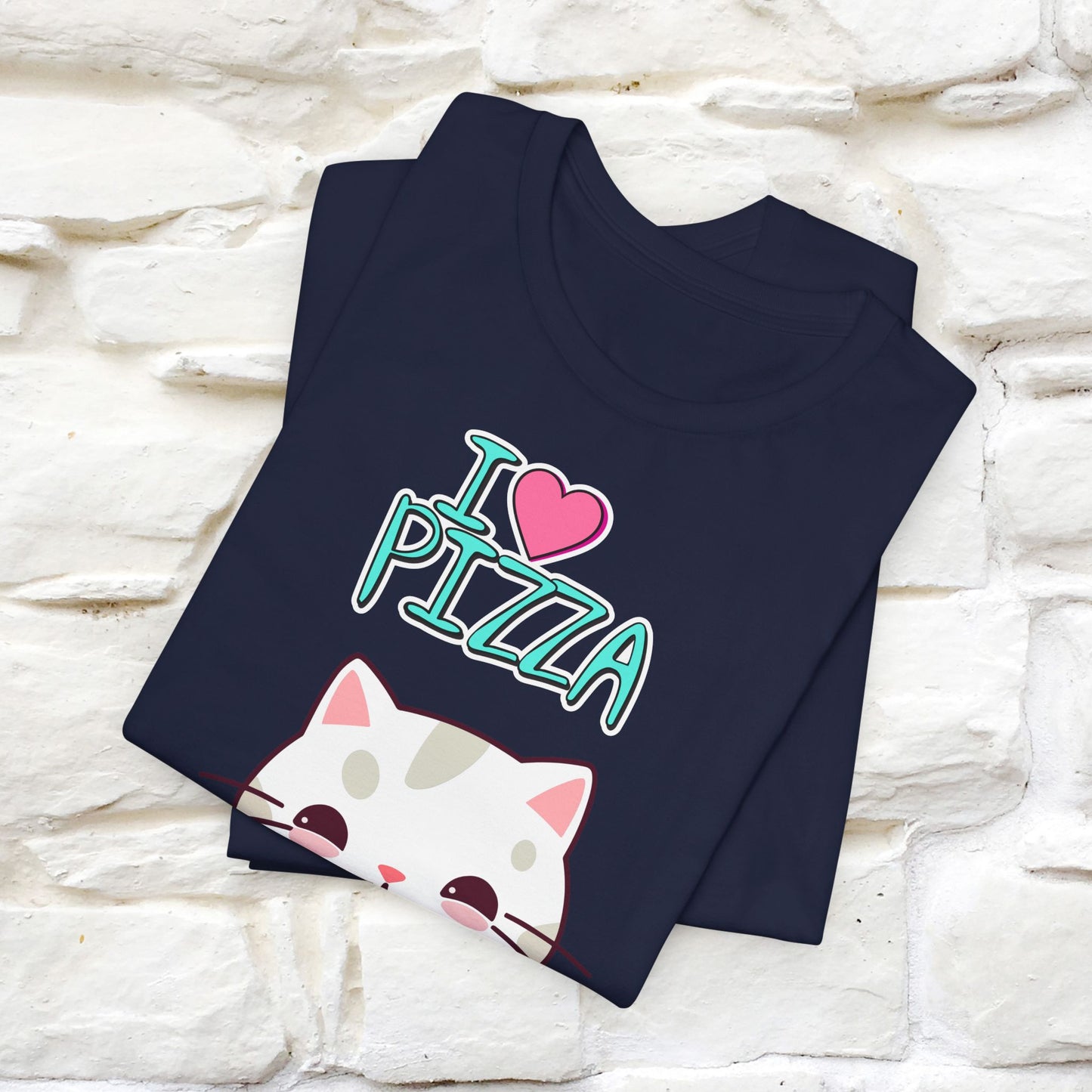 "I Love Pizza" Cat T-shirt for Men & Women | 100% Cotton*