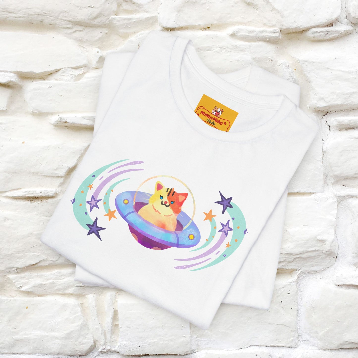 "Stay Positive'' Cat T-Shirt | Front & Back Design | Nunu&Miao Studio
