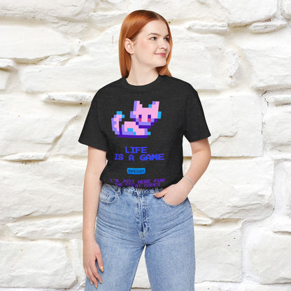 "Life Is A Game, I Am Just Here Fo The Cheat Code" Funny Cat T-Shirt for Men & Women | 100% Cotton*