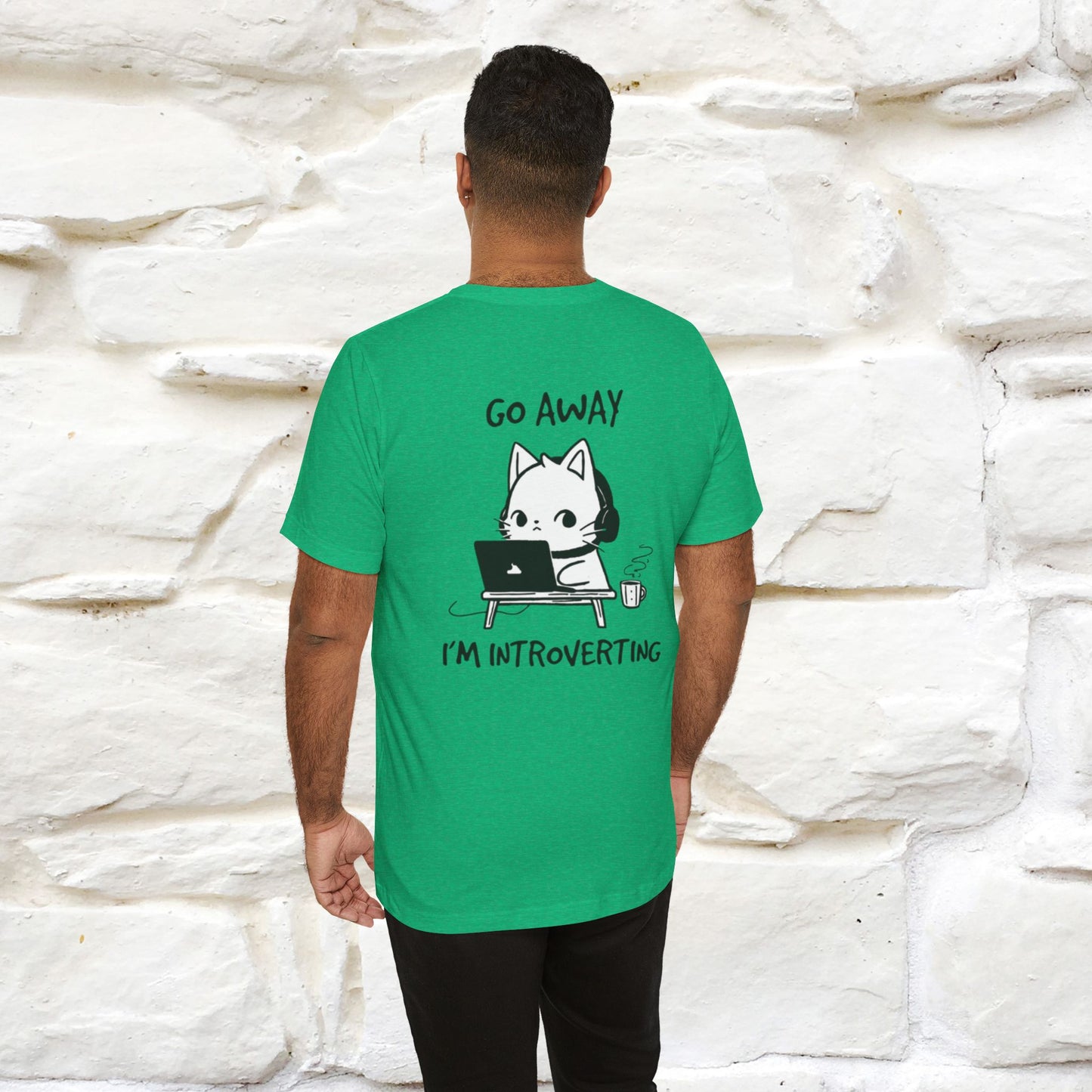 Go Away, I’m Introverting Cat T-Shirt | Unisex Front & Back Design | 100% Cotton*