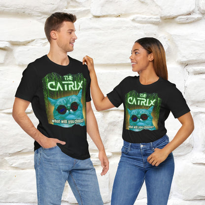 The Catrix: What Will You Choose? Cat T-Shirt for Men & Women | 100% Cotton* Matrix-Inspired Tee