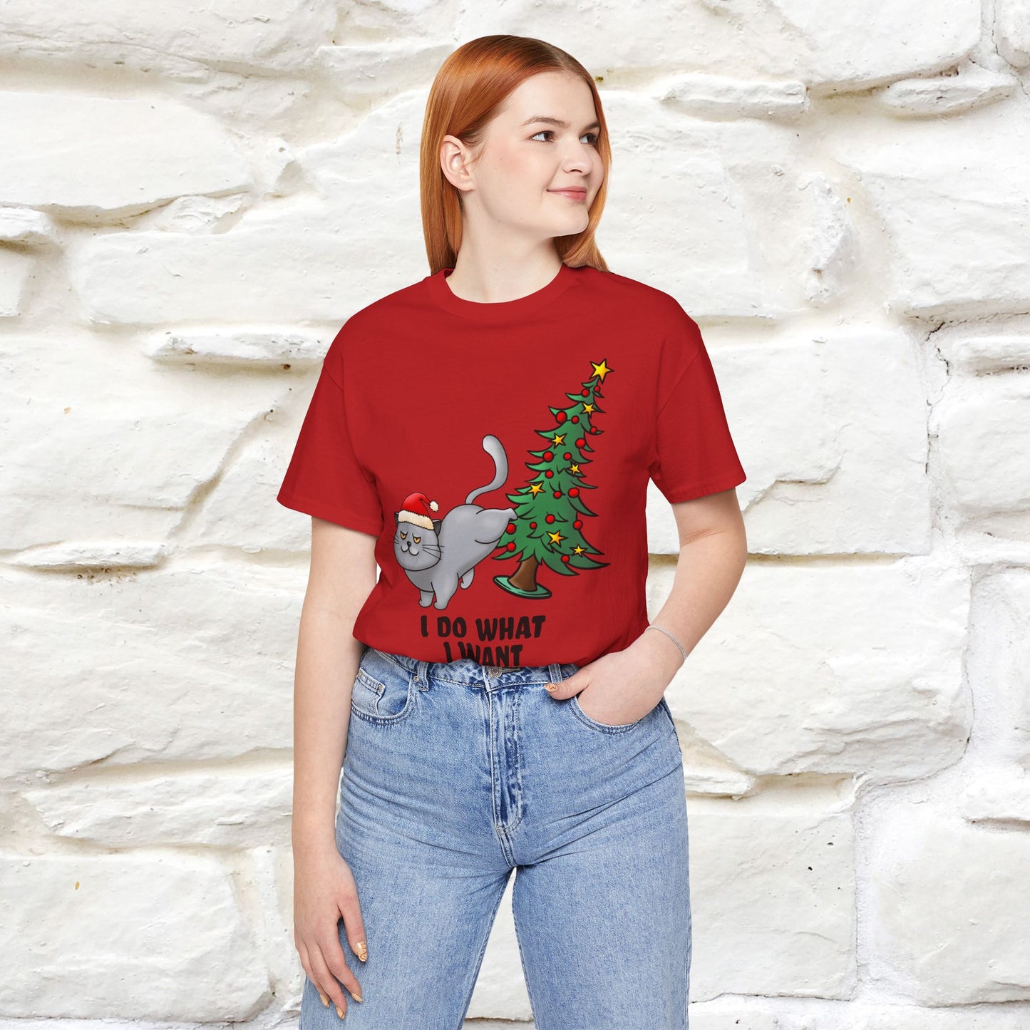 I Do What I Want | Cattitude Cat Christmas Shirt for Men & Women | 100% Cotton*