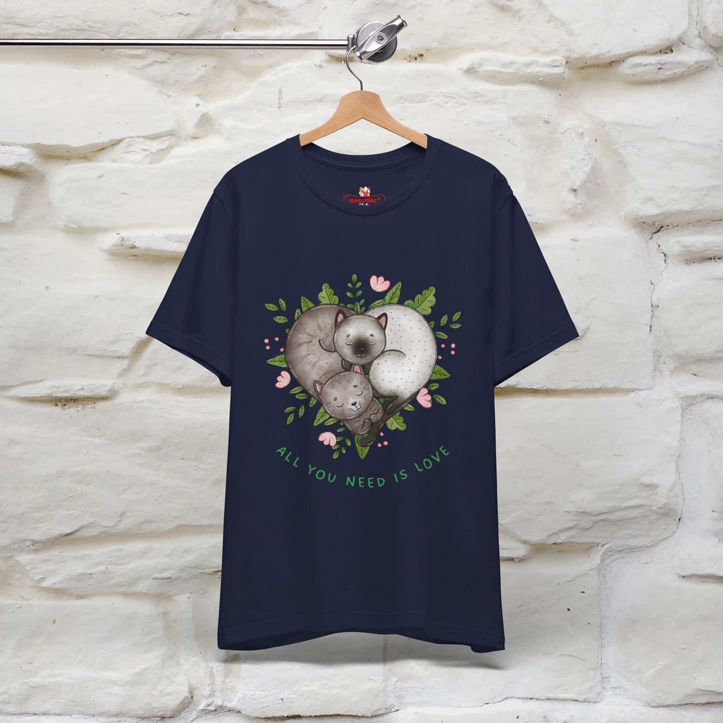 "All You Need Is Love" Cat T-Shirt | 100% Cotton* | Adorable Cat Apparel for Men & Women