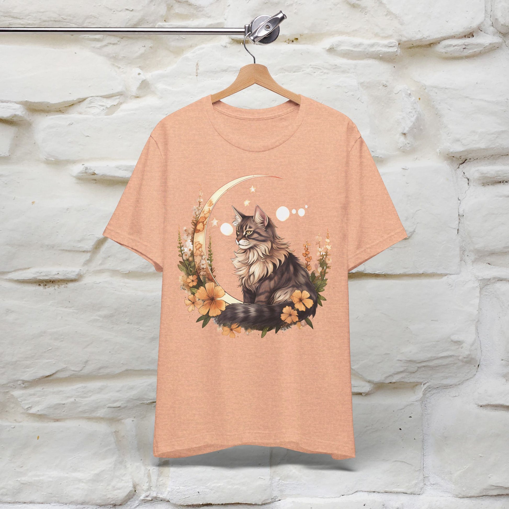 ''Blooming Under the Moon'' Cat T-shirt for Women 100% Cotton* - Nunu&Miao Studio