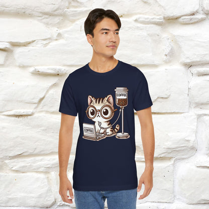 "Coffee Runs Through My Veins" Cat T-shirt for Men & Women | 100% Cotton* | Cat Lover Tee