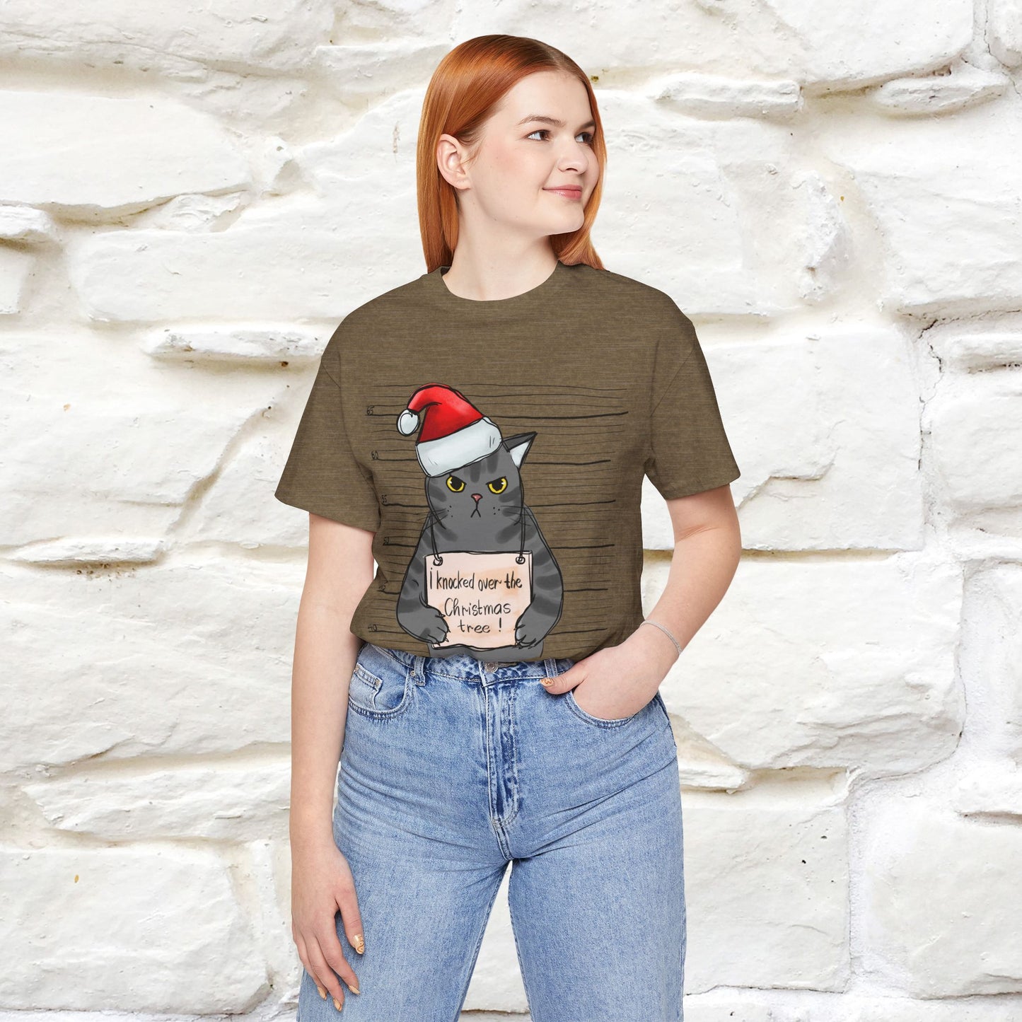 I Knocked Over The Christmas Tree T-Shirt | Festive Cat Christmas Shirt for Men & Women | 100% Cotton*