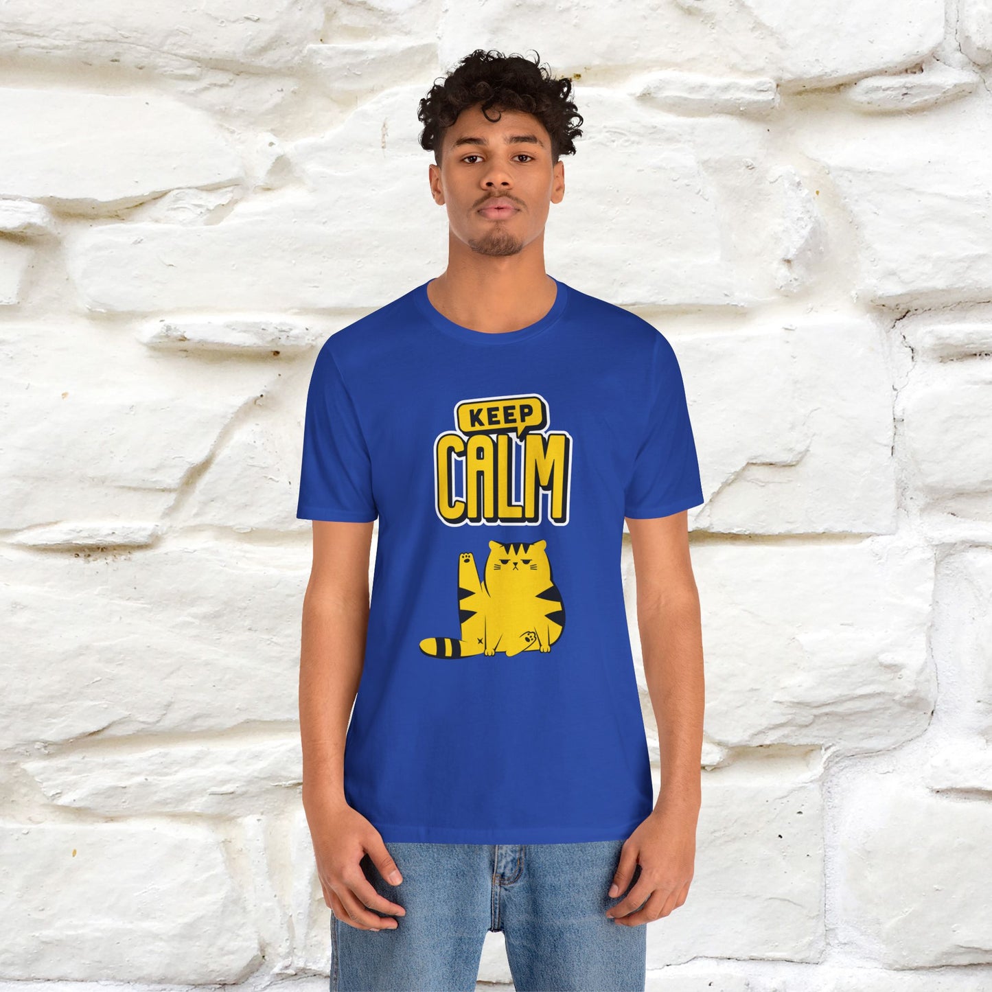 Keep Calm Cat T-Shirt for Men & Women | 100% Cotton* Relaxed Cat Lover Tee