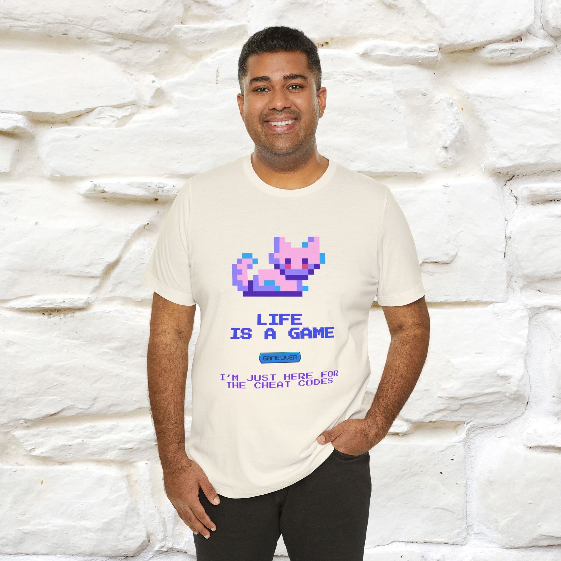 "Life Is A Game, I Am Just Here Fo The Cheat Code"  Cat T-Shirt | Nunu&Miao Studio - Nunu&Miao Studio