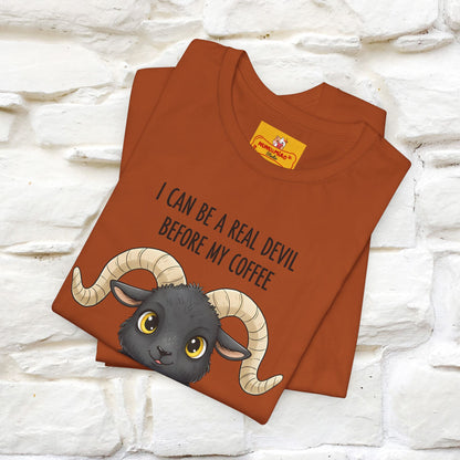 "I Can Be a Real Devil Before My Coffe" Funny T-shirt |Nunu&Miao Studio