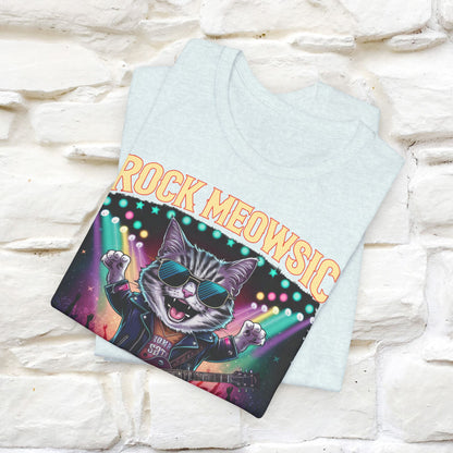 Rock Meowsic Catitude On Stage T-Shirt | Rocker Cat Tee for Men & Women | 100% Cotton*