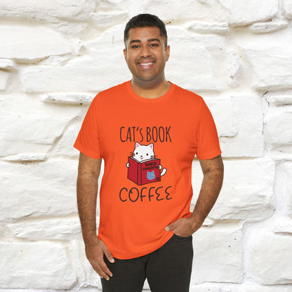 "Cat's Book Coffee" Cat T-Shirt for Men & Women | 100% Cotton* | Cozy Vibes for Book & Cat Lovers