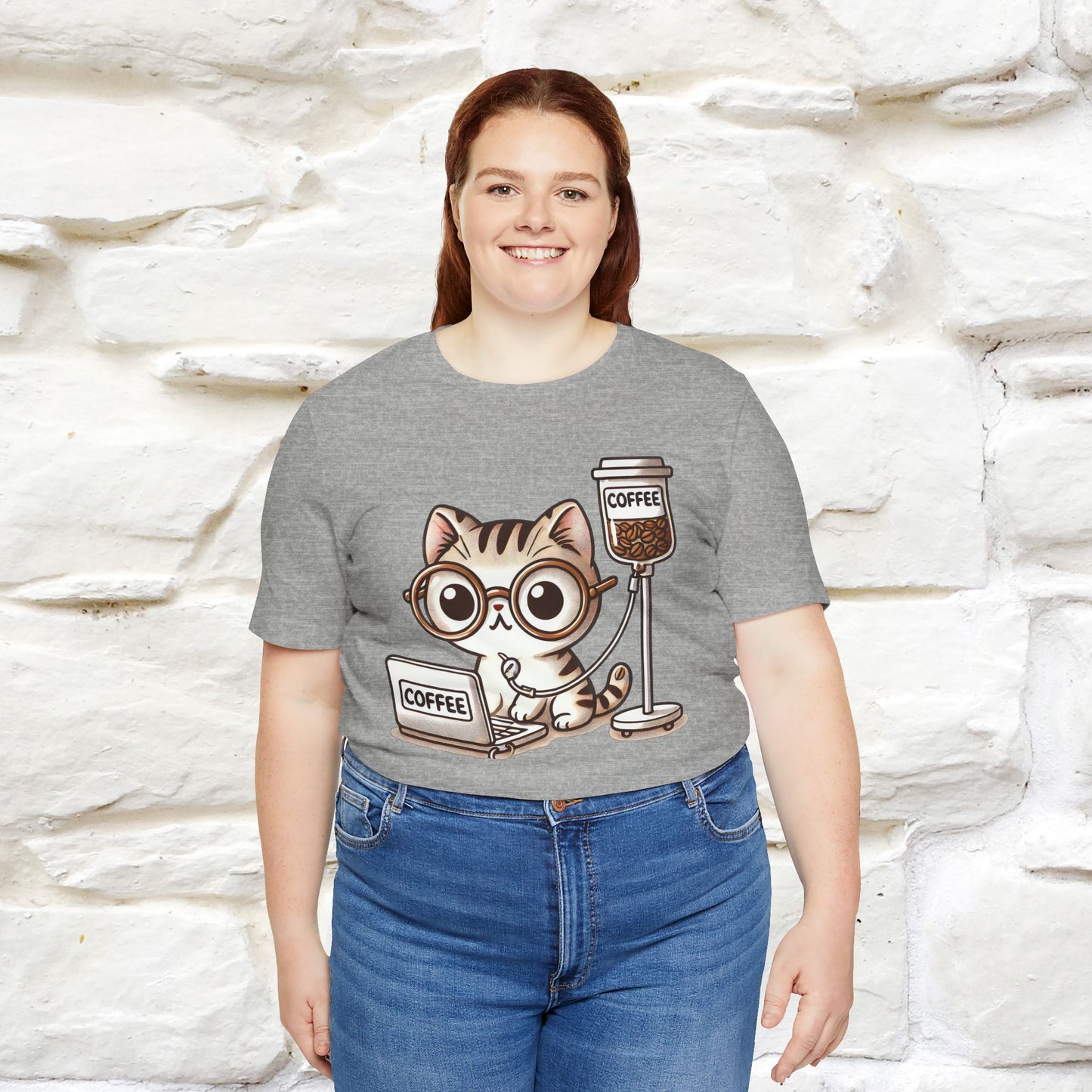 "Coffee Runs Through My Veins" Cat T-shirt for Men & Women | 100% Cotton* | Cat Lover Tee