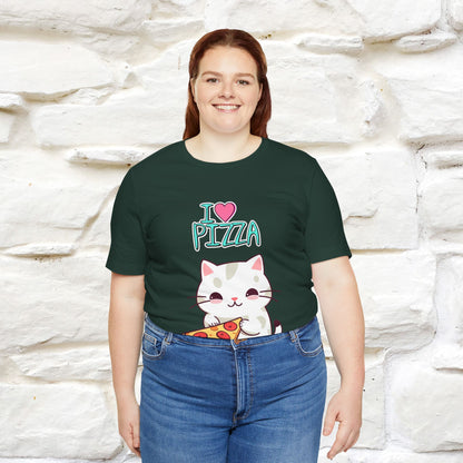 "I Love Pizza" Cat T-shirt for Men & Women | 100% Cotton*