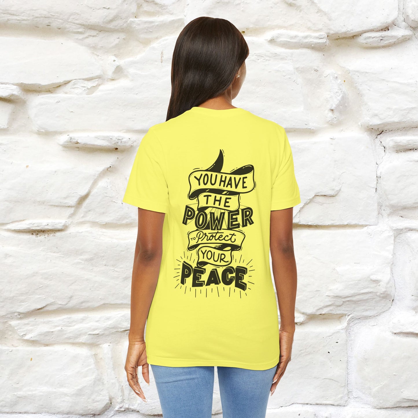 "You Have the Power to Protect Your Peace" Cat T-Shirt| Front & Back Design | Nunu&Miao Studio