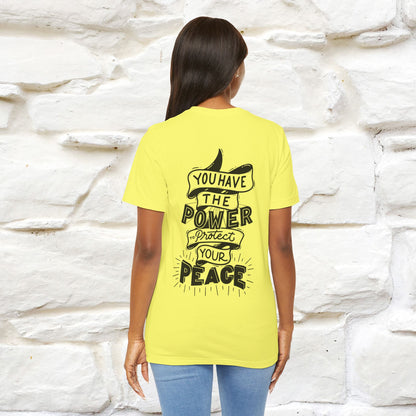 "You Have the Power to Protect Your Peace" Cat T-Shirt| Front & Back Design | Nunu&Miao Studio