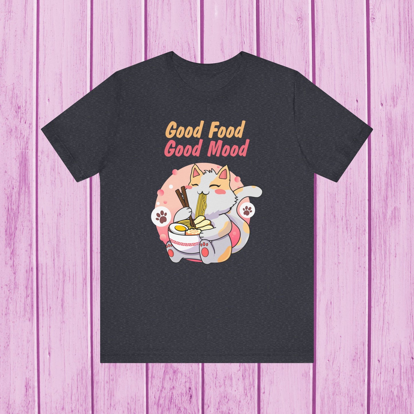 "Good Food Good Mood" Cat T-shirt for Men & Women | 100% Cotton*