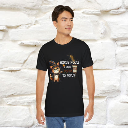 ''Hocus Pocus I Need Coffe To Focus'' Funny Cat Shirt | Nunu&Miao Studio