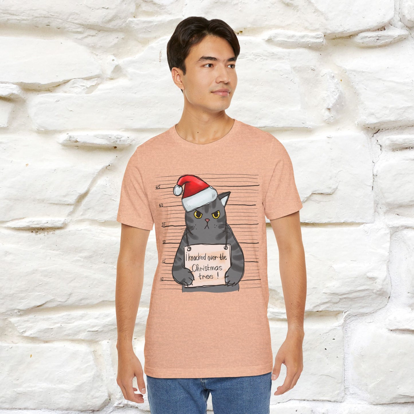 I Knocked Over The Christmas Tree T-Shirt | Festive Cat Christmas Shirt for Men & Women | 100% Cotton*