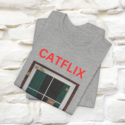 "Catflix" Cat T-shirt for Men & Women| 100% Cotton 🐾