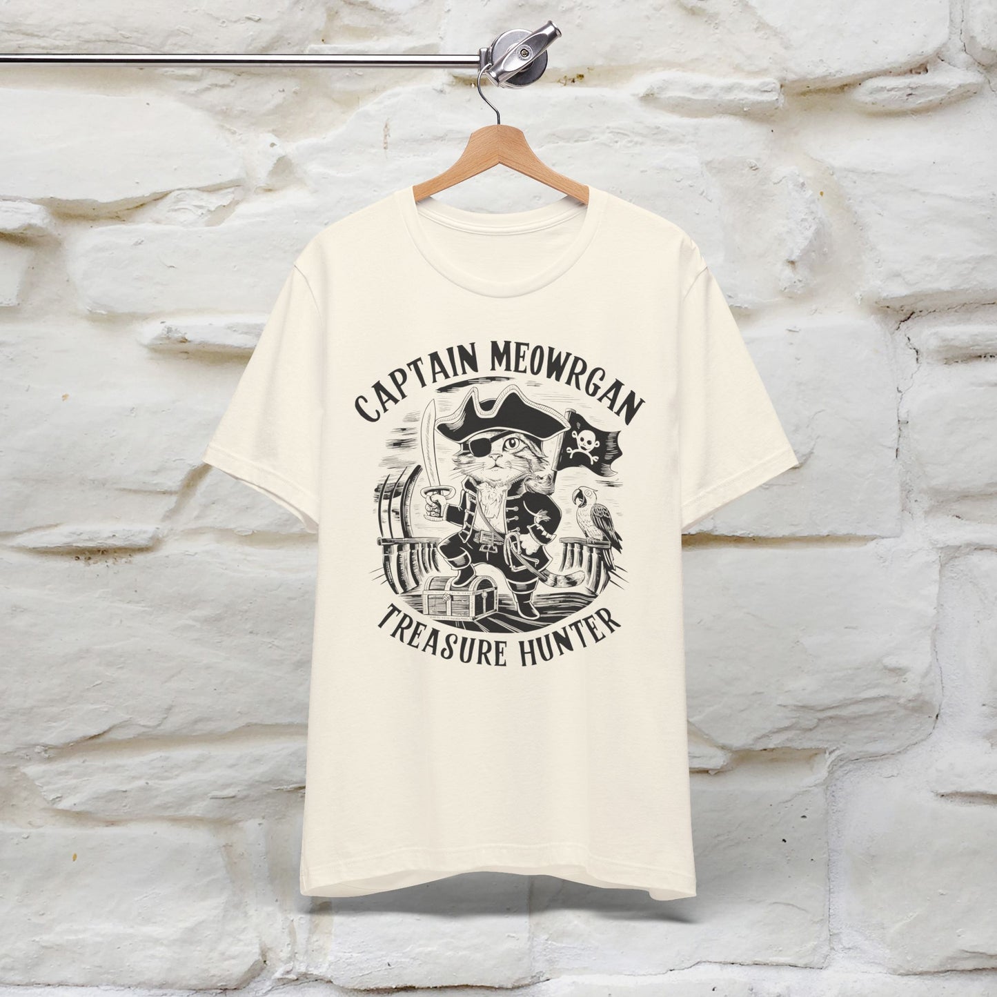 Captain Meowrgan Treasure Hunter T-Shirt | Adventure Cat Tee for Men & Women | 100% Cotton*