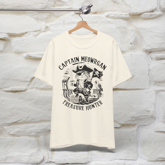 Captain Meowrgan Treasure Hunter T-Shirt | Adventure Cat Tee for Men & Women | 100% Cotton*