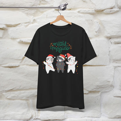 "Natal Magico" Cat T-shirt for Men & Women | 100% Cotton* 🐾 | Magical Holiday Cat Tee