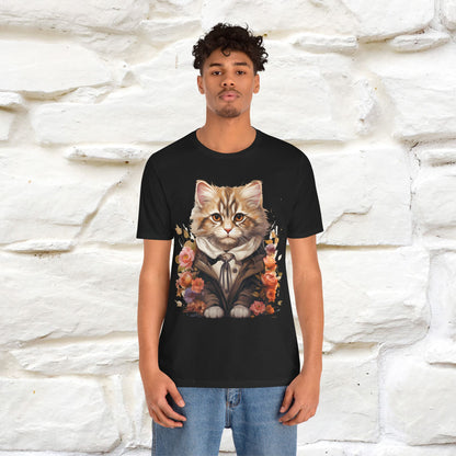 "Mr. Meow" Elegante T-shirt con gatto per uomo e donna | 100% cotone*