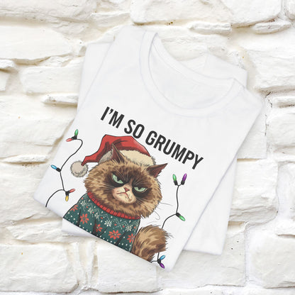 I'm So Grumpy, I'm Not Even Talking to Myself | Funny Cat Christmas Shirt for Men & Women | 100% Cotton