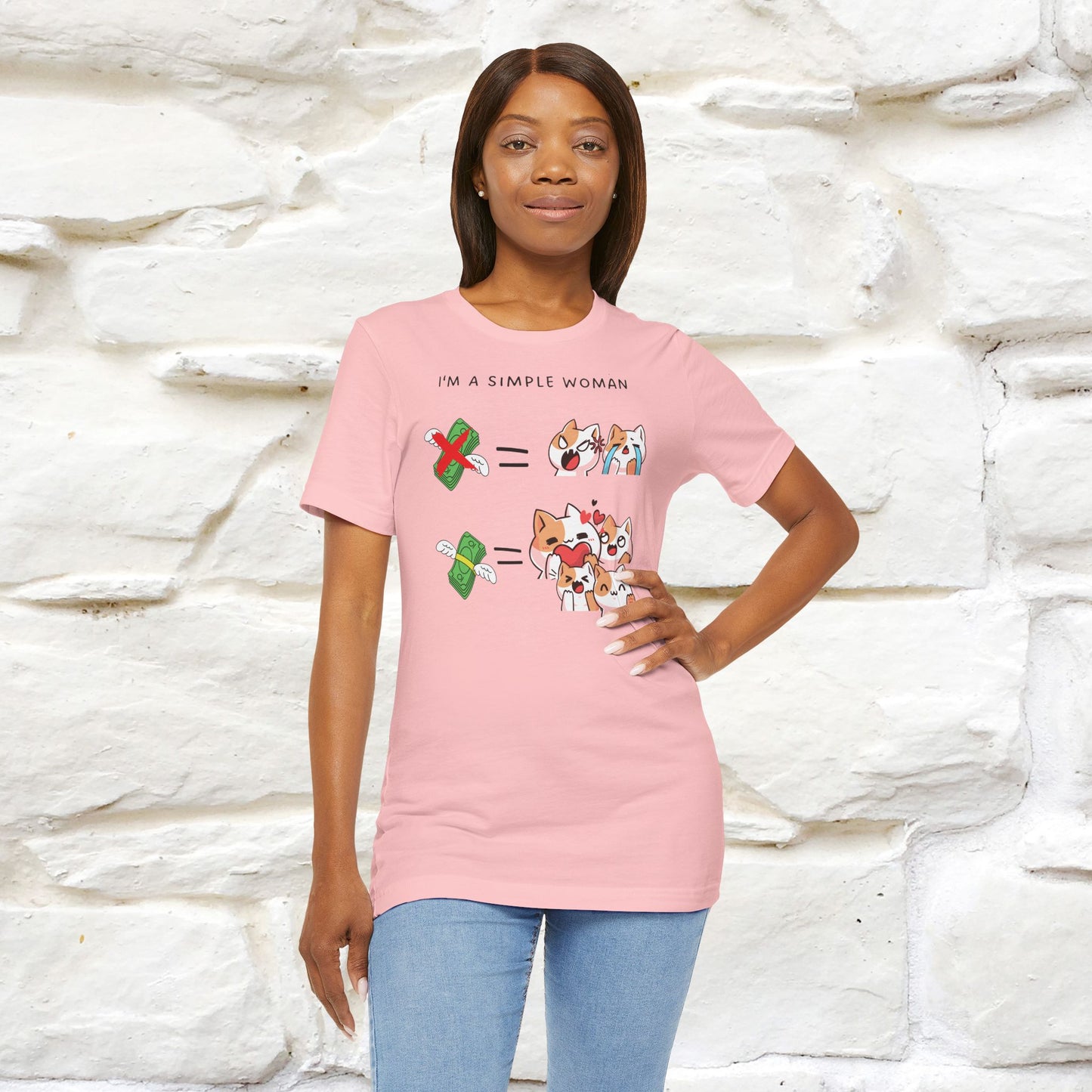 "I'm A Simple Woman" Funny Cat T-shirt for Women | 100% Cotton* 🐾