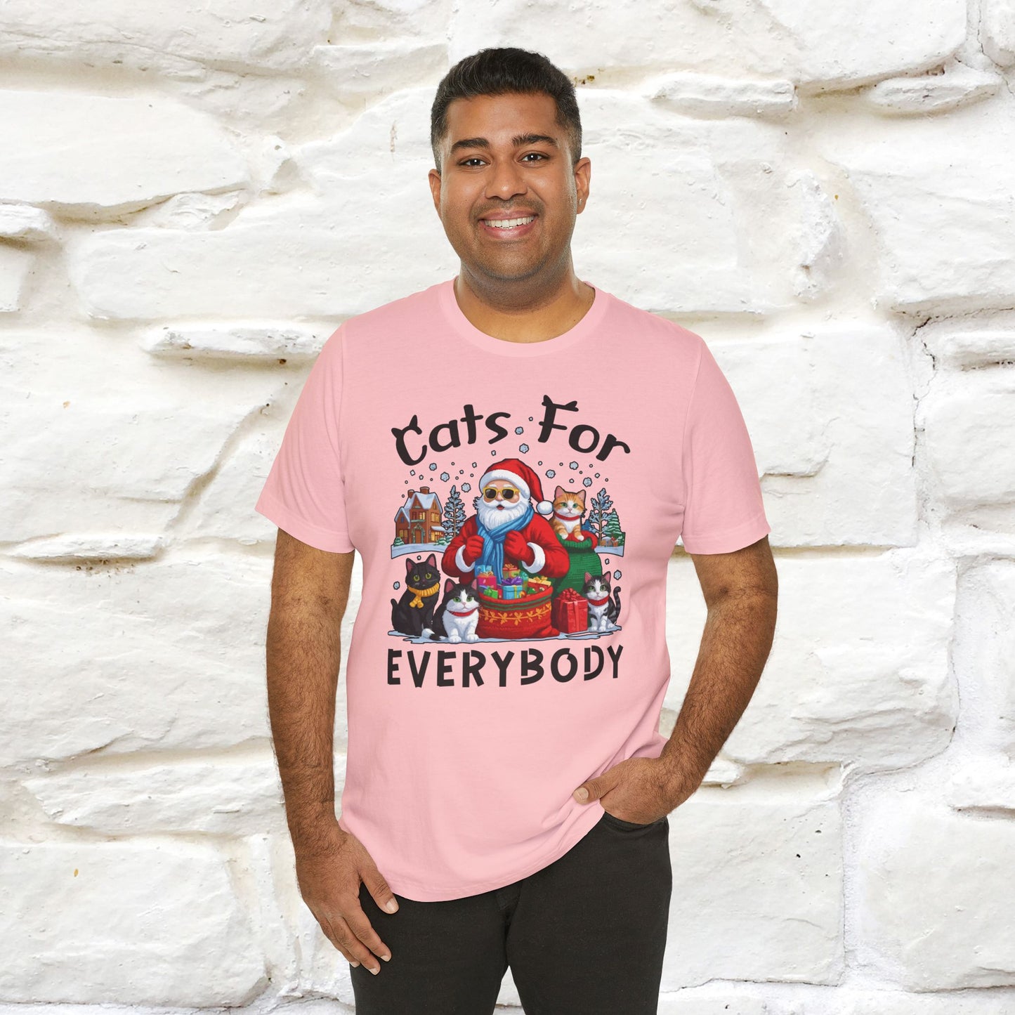 Cats For Everybody T-Shirt | Festive Cat Christmas Shirt for Men & Women | 100% Cotton