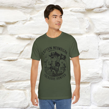 Captain Meowrgan Treasure Hunter T-Shirt | Adventure Cat Tee for Men & Women | 100% Cotton*