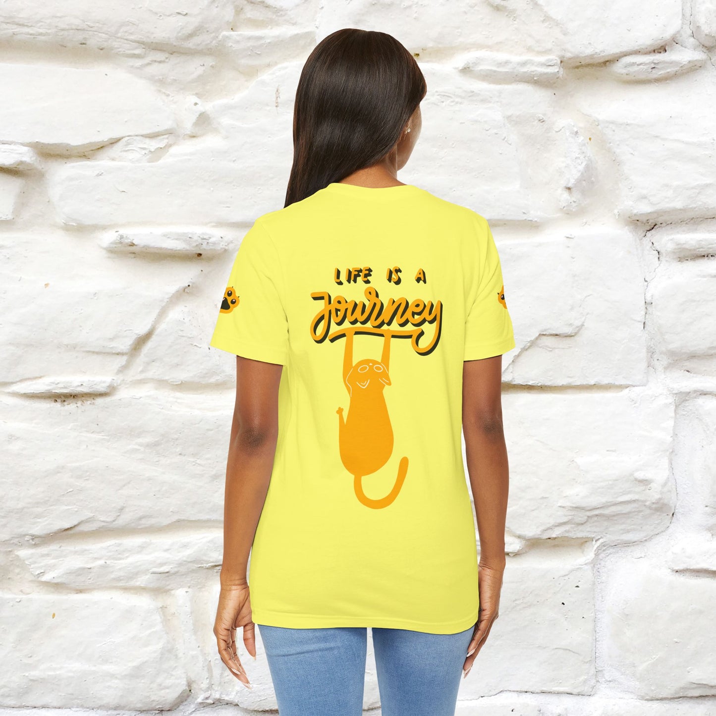 "Life Is A Journey'' Cat T-Shirt | Front & Back Design | Nunu&Miao Studio