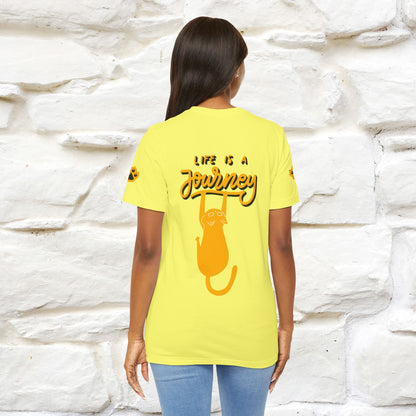 "Life Is A Journey'' Cat T-Shirt | Front & Back Design | Nunu&Miao Studio