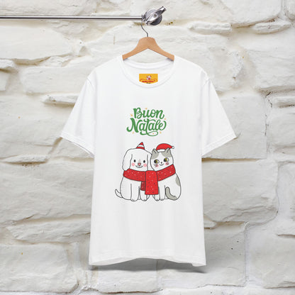 ''Buon Natale Cat and Dog'' Christmas T-shirt  | Nunu&Miao Studio - Nunu&Miao Studio