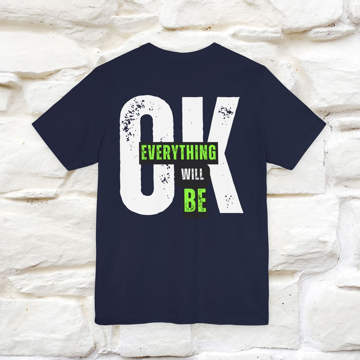 ''Everything Will Be Ok '' Cat T-Shirt Front and Back Design | Nunu&Miao Studio
