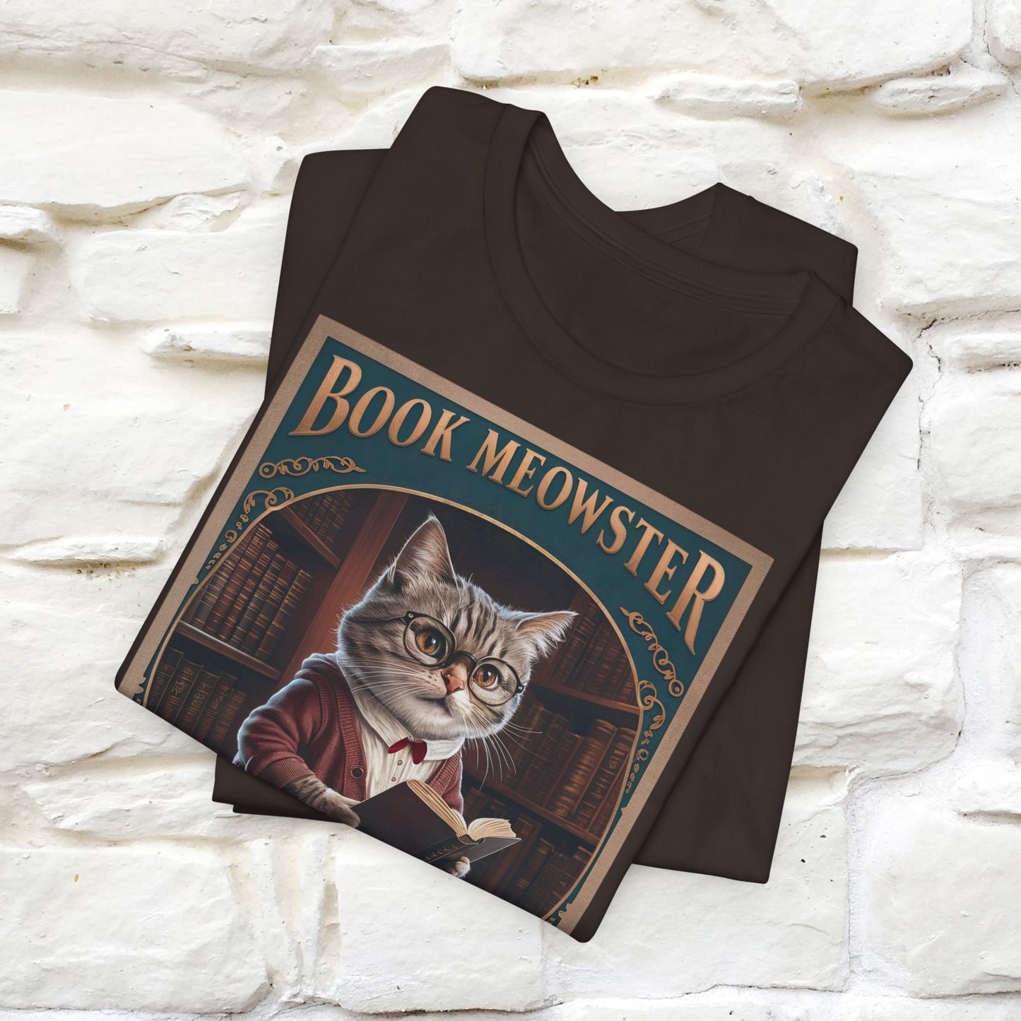 "Book Meowster: Knowledge Is Pawer Cat T-Shirt for Men & Women | 100% Cotton*