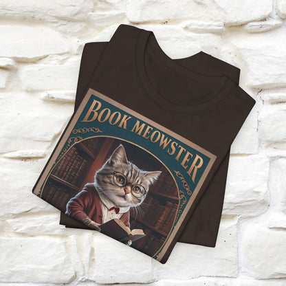 "Book Meowster: Knowledge Is Pawer Cat T-Shirt for Men & Women | 100% Cotton*