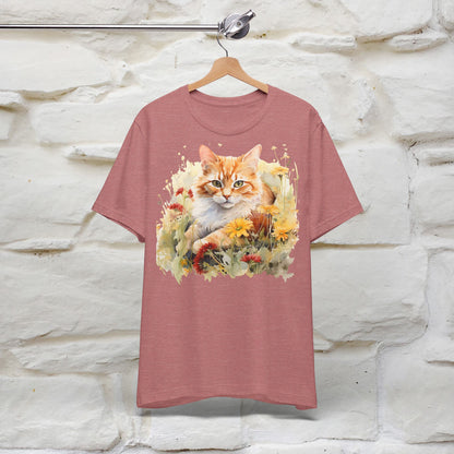 ''Elegance'' Cat T-shirt for Women 100% Cotton. - Nunu&Miao Studio