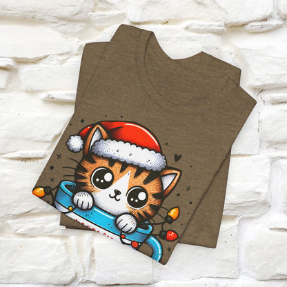 Meowy Catmas T-Shirt | Festive Cat Christmas Shirt for Men & Women | 100% Cotton