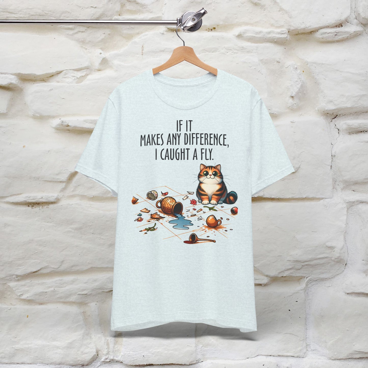 "If It Makes Any Difference, I Caught A Fly" Funny Cat T-Shirt for Men & Women | 100% Cotton 🐾