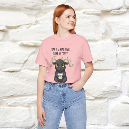 "I Can Be a Real Devil Before My Coffe" Funny T-shirt |Nunu&Miao Studio