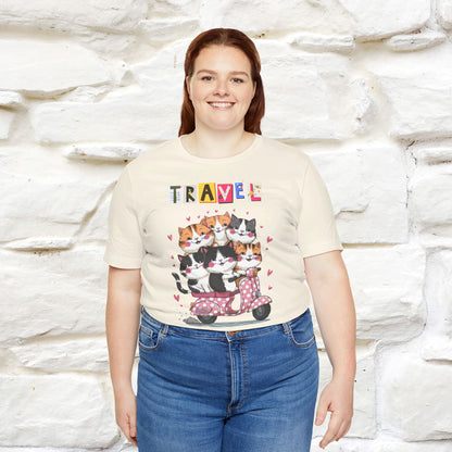 ''Travel'' Cat T-shirt for Women 100% Cotton* - Nunu&Miao Studio