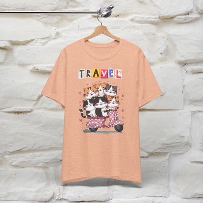 ''Travel'' Cat T-shirt for Women 100% Cotton* - Nunu&Miao Studio